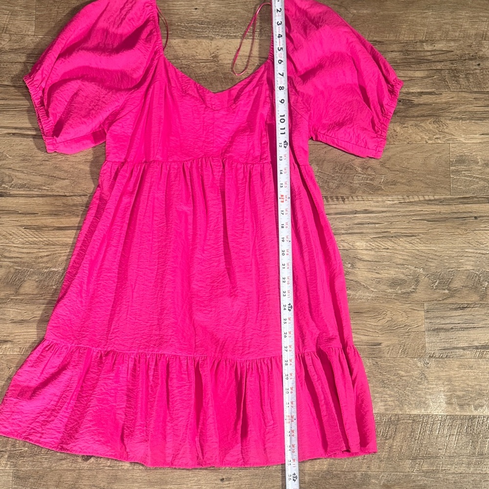 Nine West Pink Puff Sleeve Casual Dress - Size XL - Picture 12 of 12